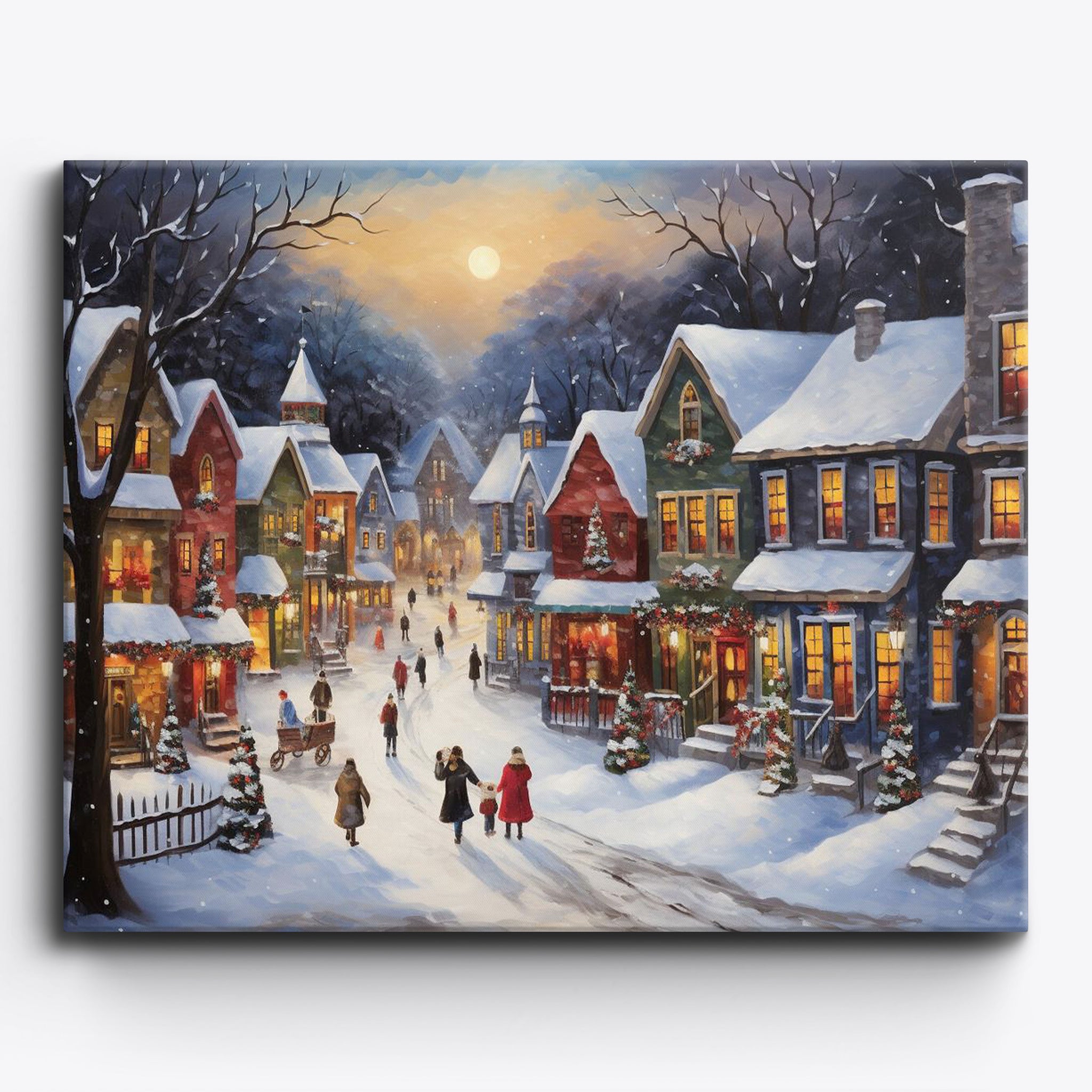 HONGYA ART DIY Valentine's Day Gift Paint by Numbers Kit for Adult  Christmas Tree Snow House Canvas Beginner Oil Painting Art Crafts for Kids  Ages