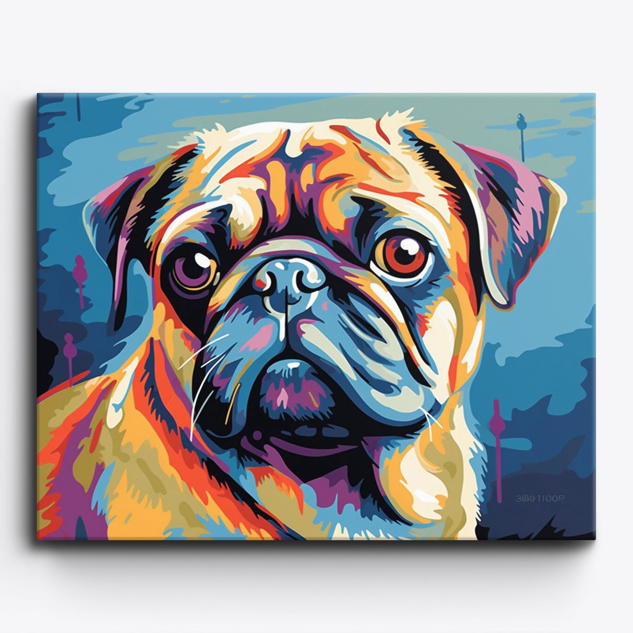 Cute Pug Paint by Numbers for Kids DIY Kit Rawr Pug Painting for Children  Paint on Your Own DIY Kit Animals Home Decoration for Kids RD0017 