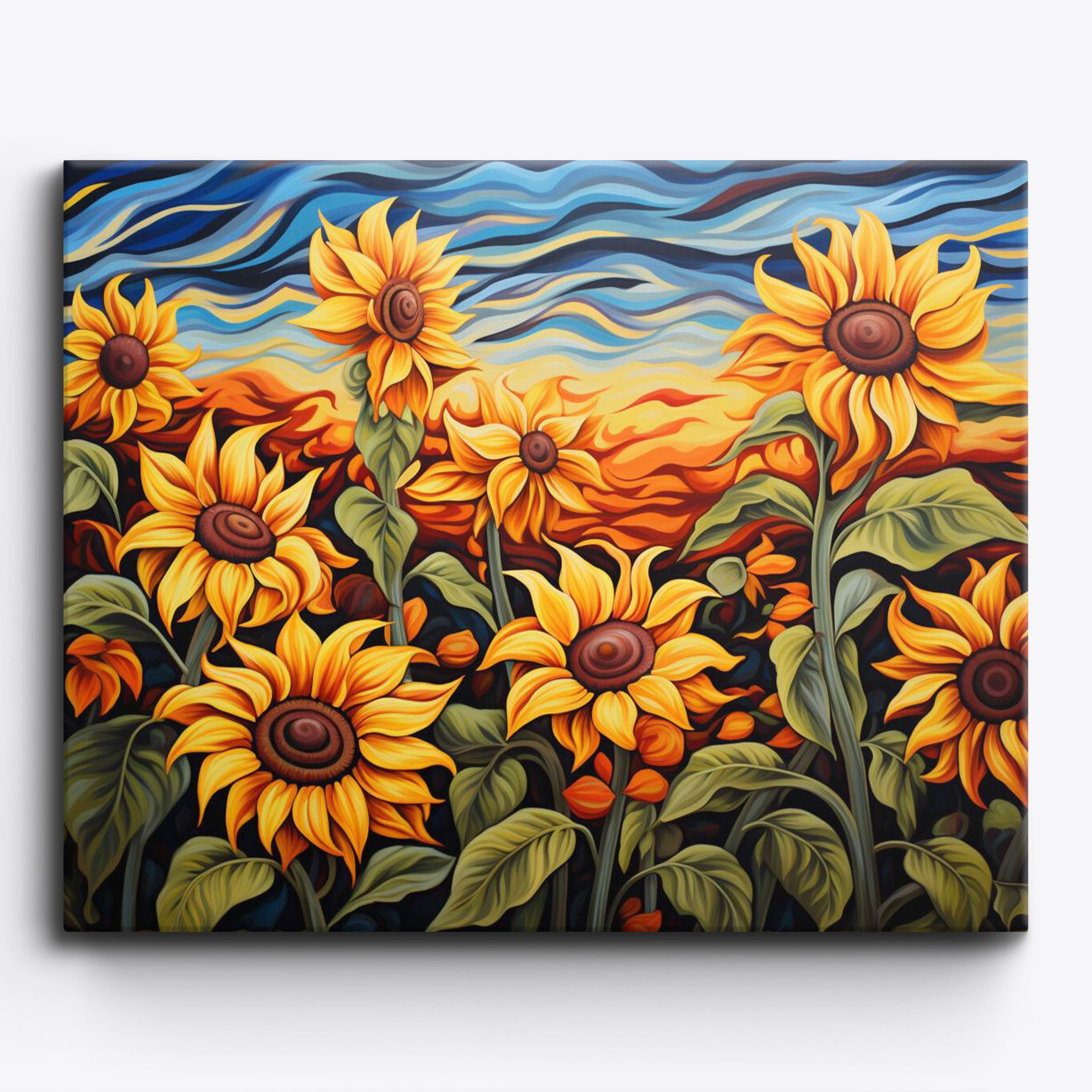 Abstract Sunflowers Dance No Frame