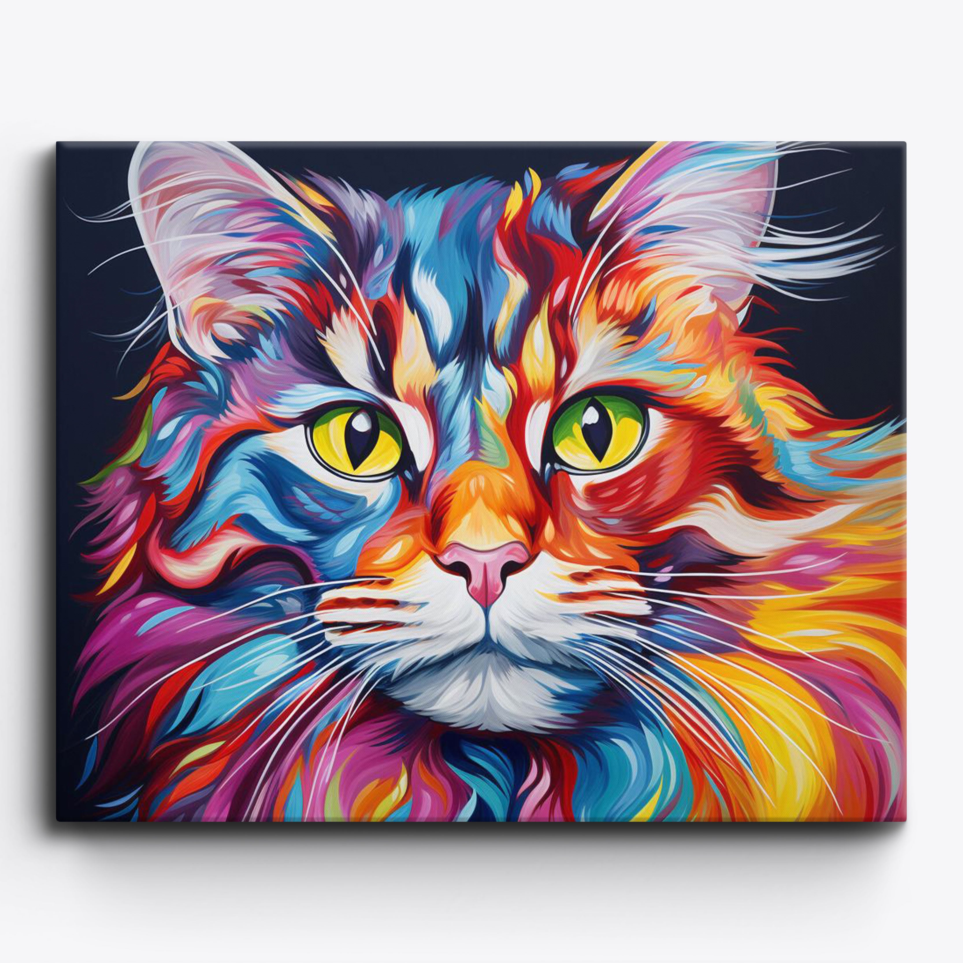 2pcs Paint By Numbers For Adults Kits Cartoon Cat And Horse Easy To Paint  On Canvas Acrylic Crafts Picture For Diy Gift 20x20cm/7.87x7.87inch With Fra