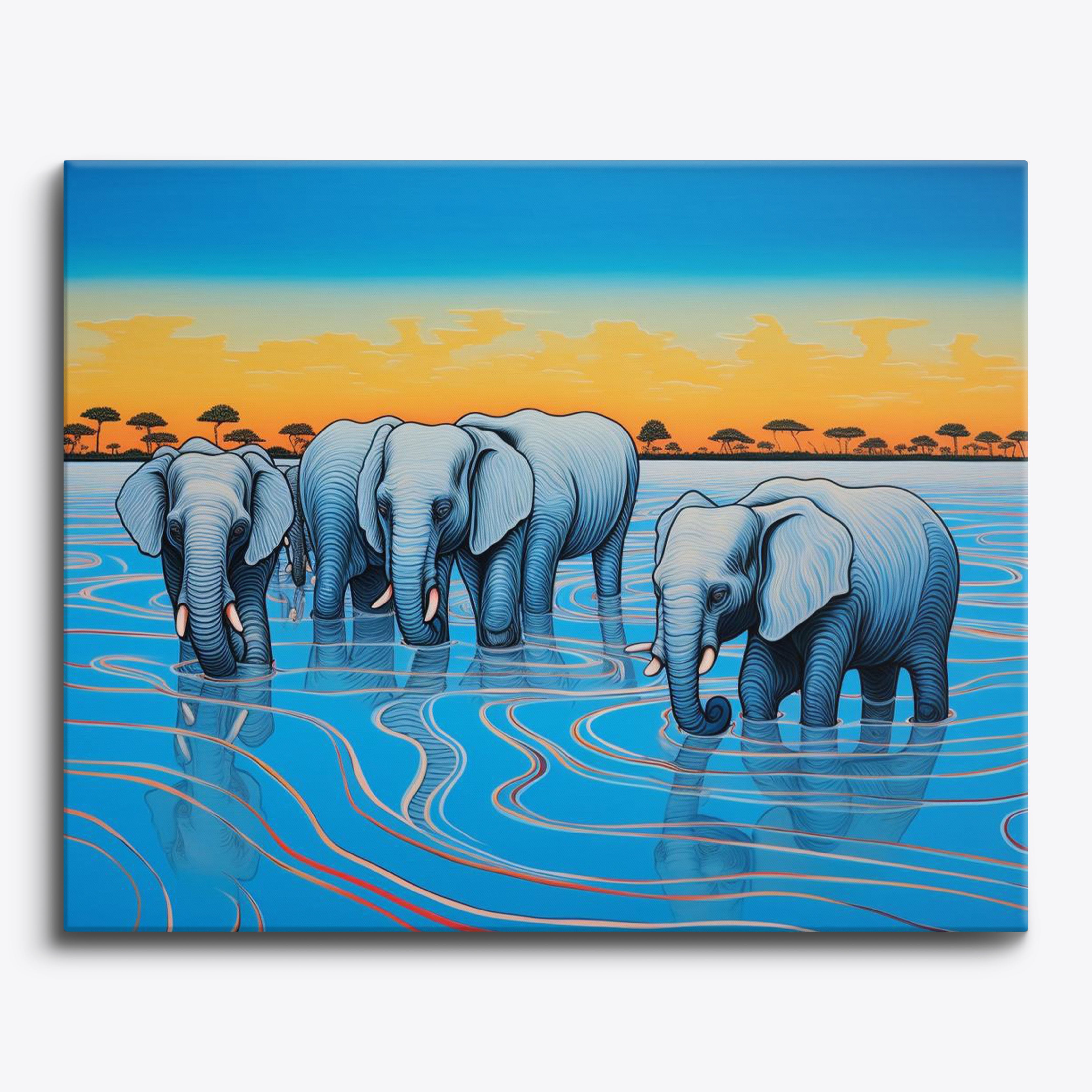 Blue Elephants No Frame / 24 colors