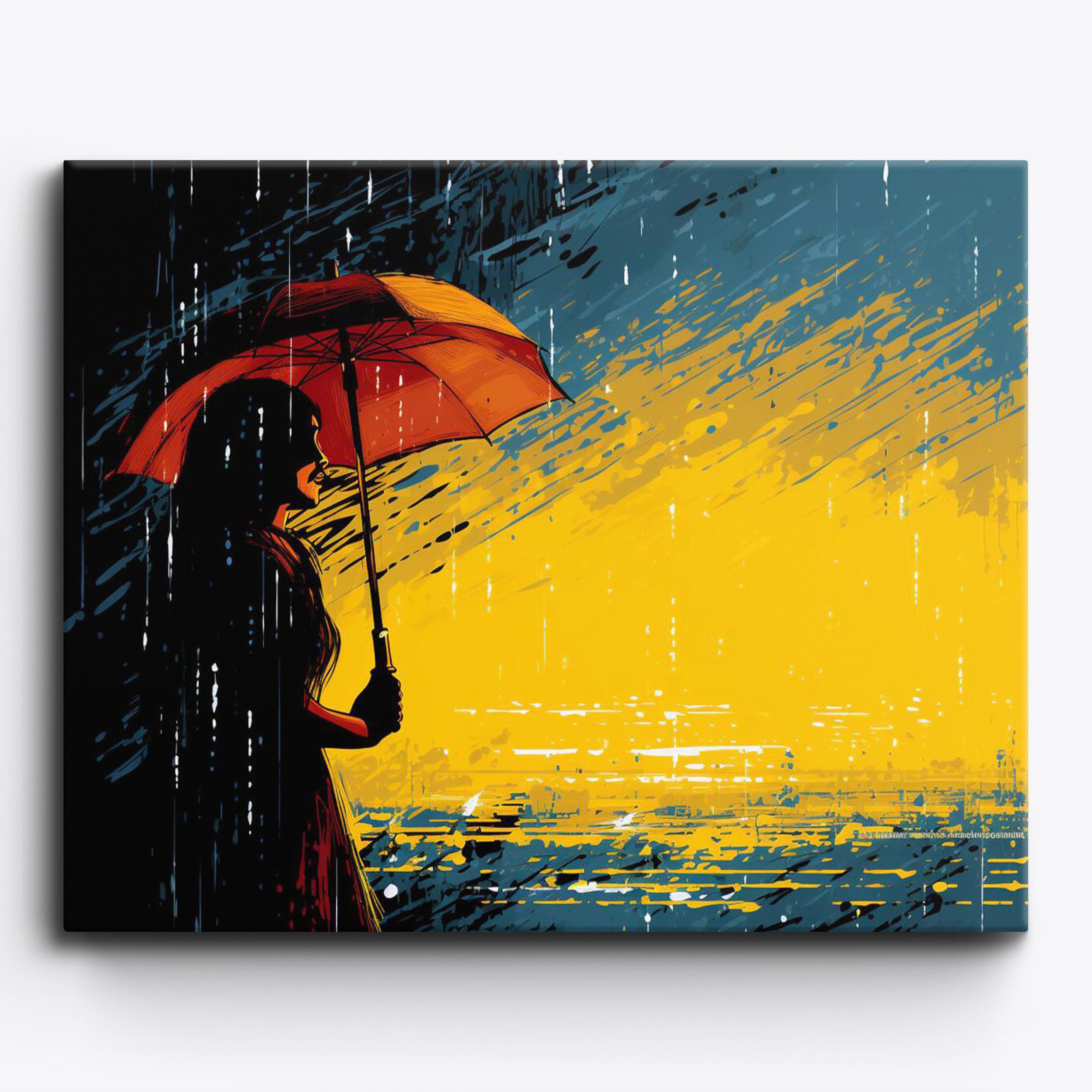 Umbrella Girl, Acrylic Painting, Fine Art Postcards – DeCourcy Design