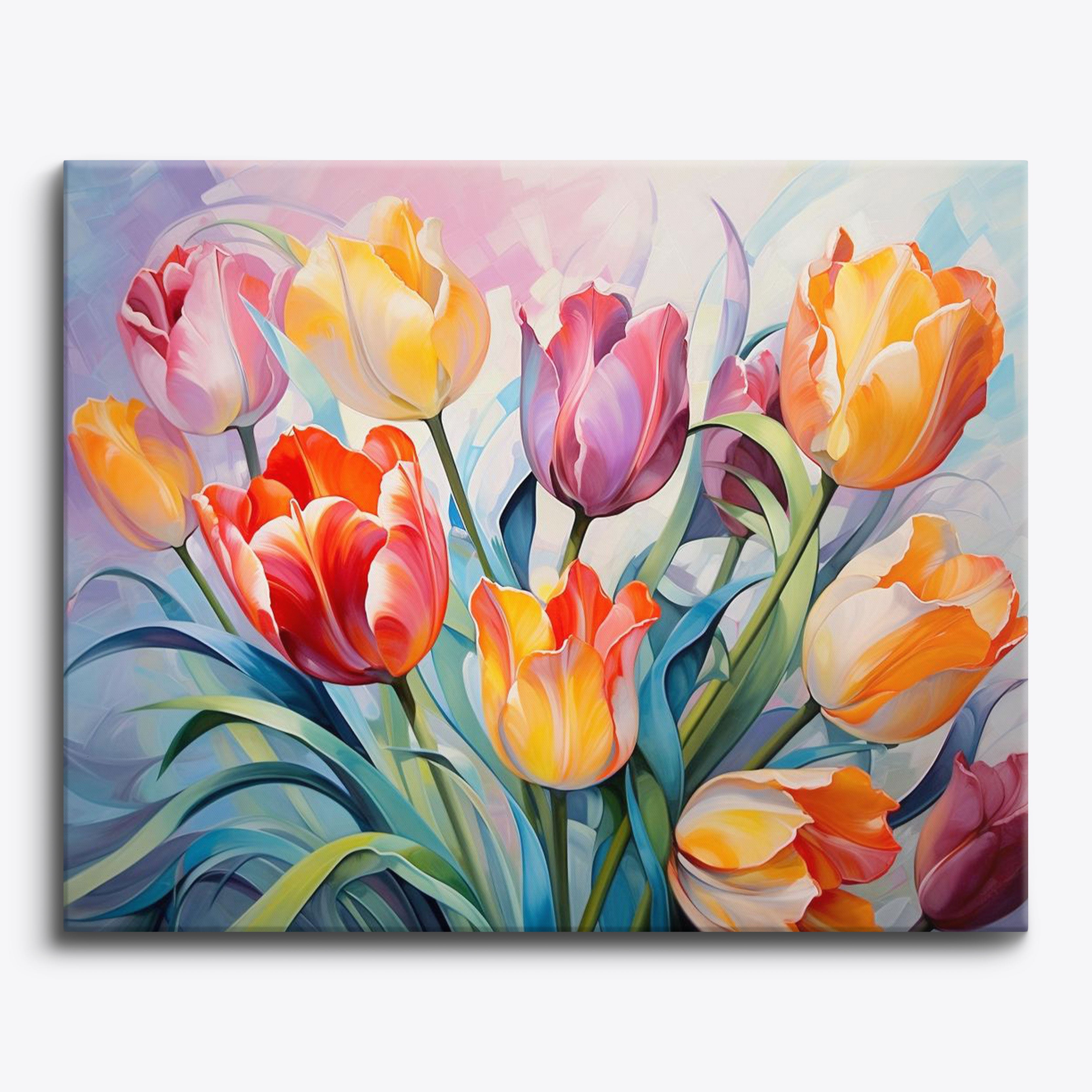 Colorful Tulip Bouquet No Frame