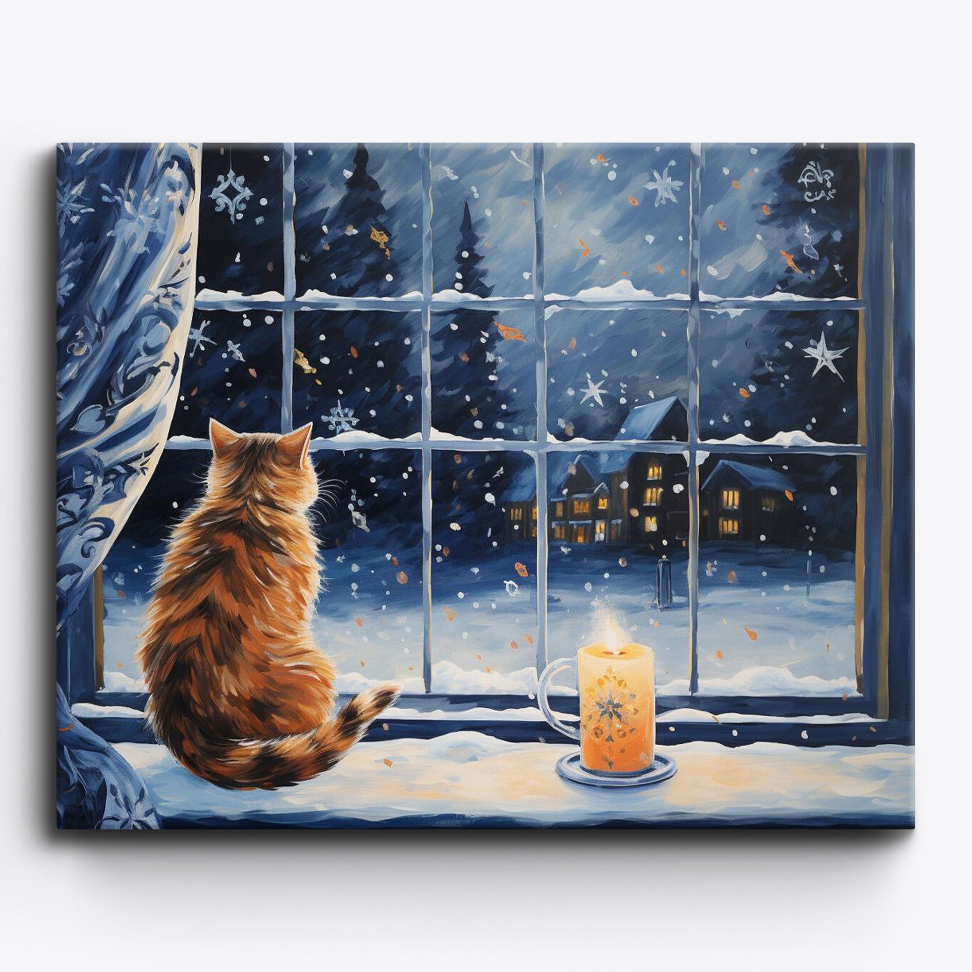 Cozy Christmas Kitten No Frame