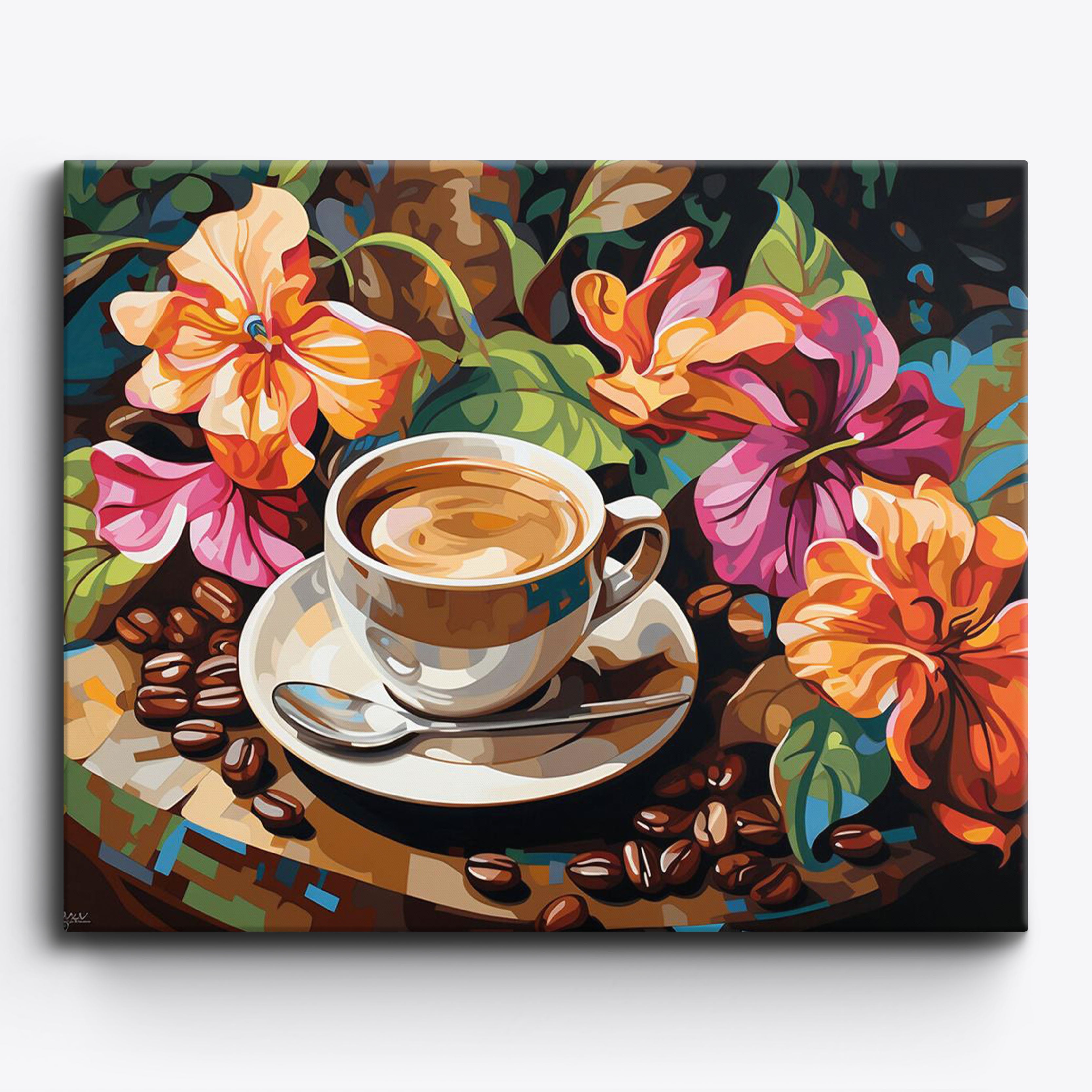 Floral Coffee No Frame