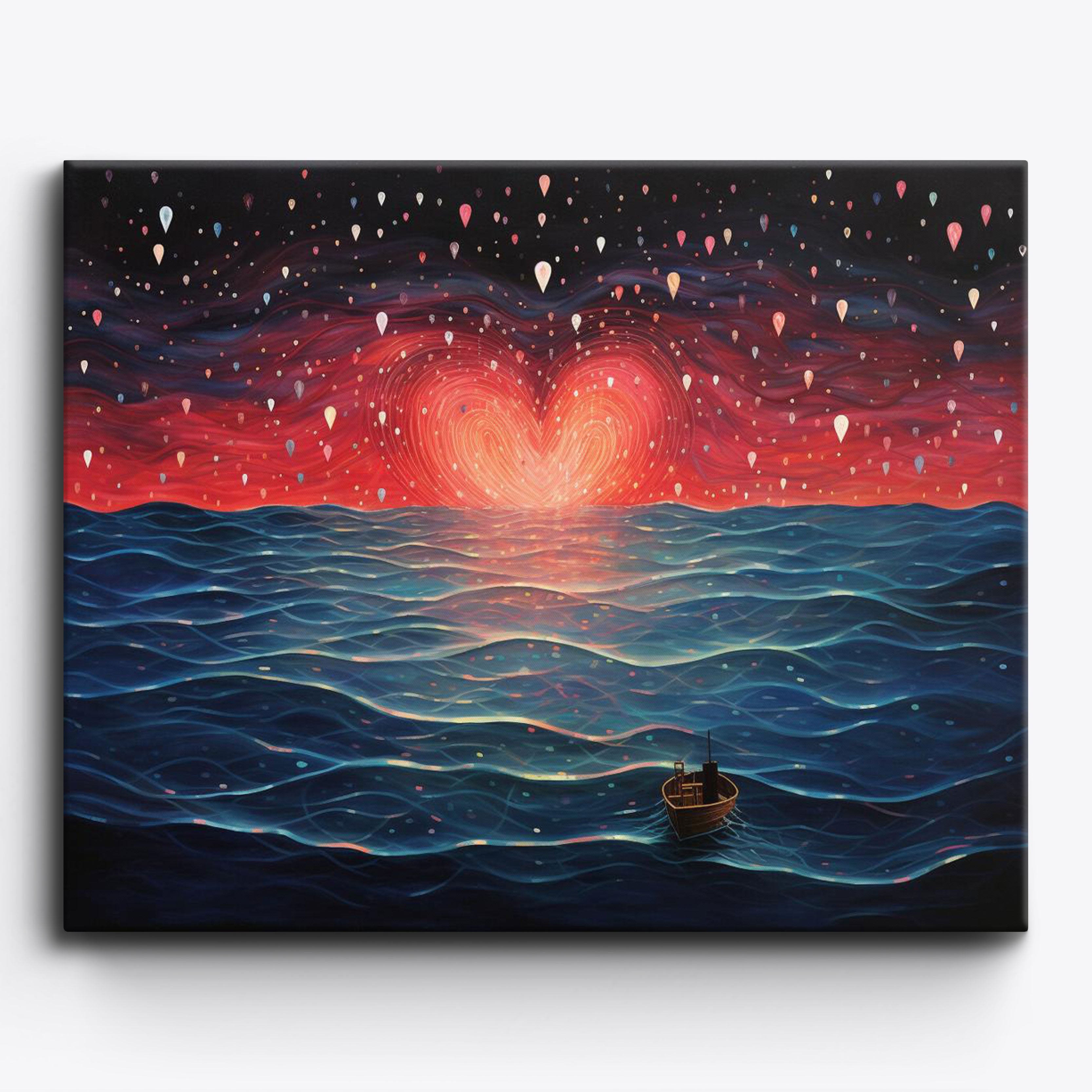 Heartfelt Ocean Abstract No Frame
