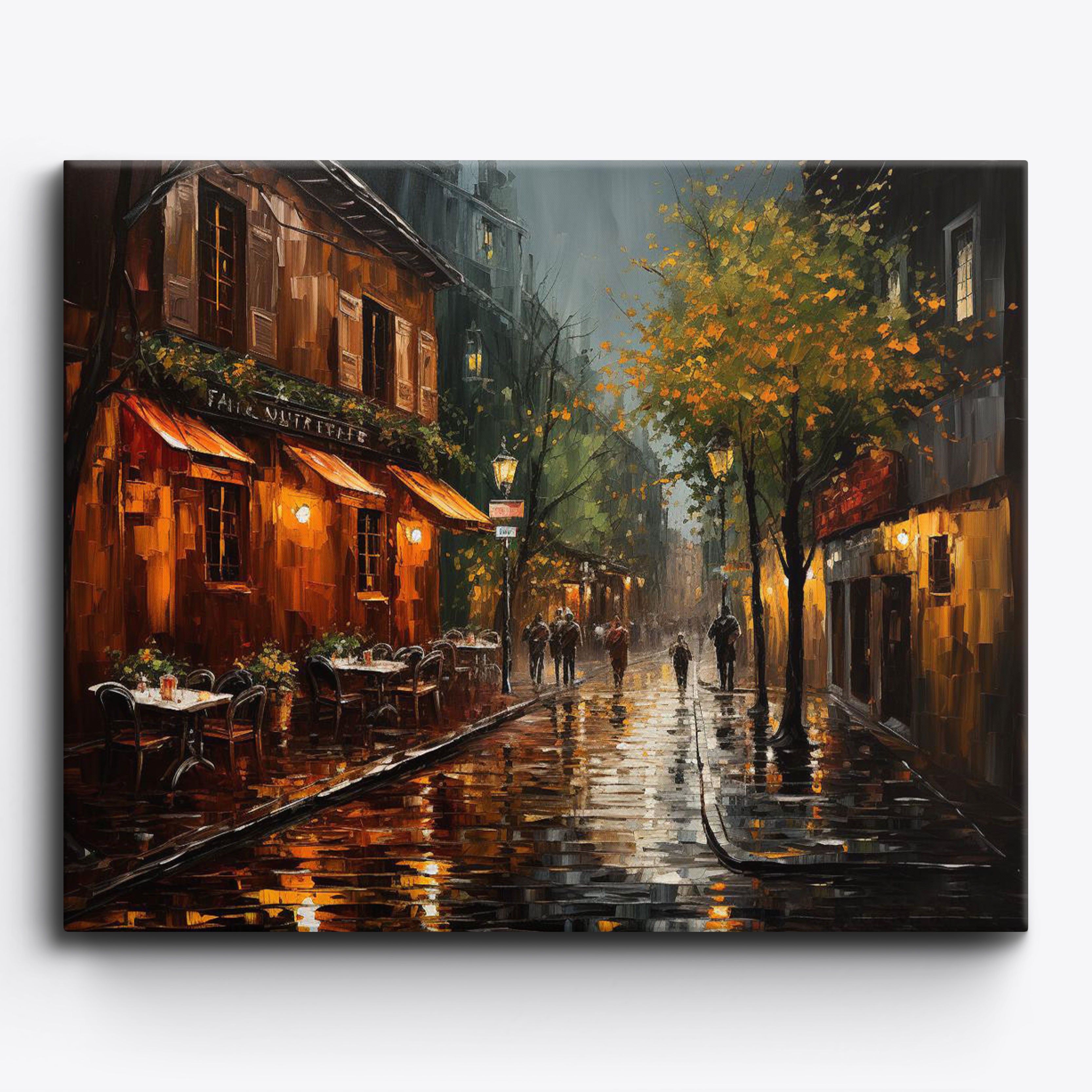 Parisian Rainy Cafe No Frame