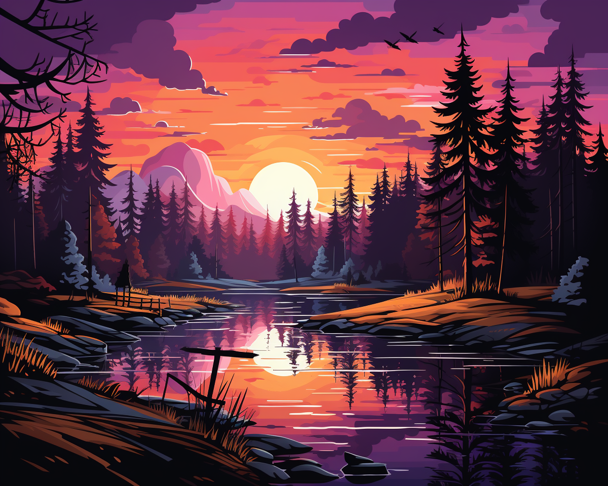 Purple Sunset Lake