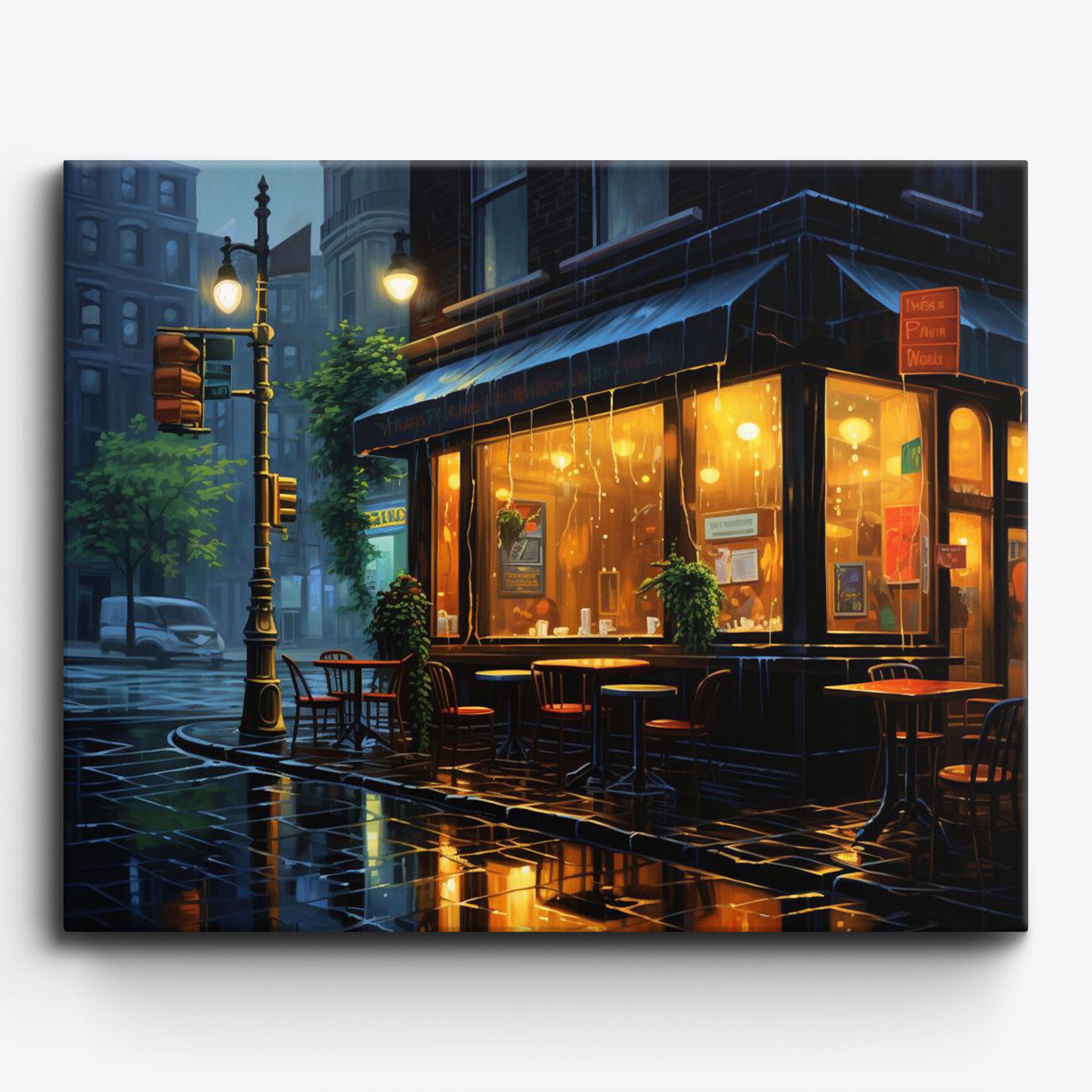 Rainy Coffee Shop No Frame
