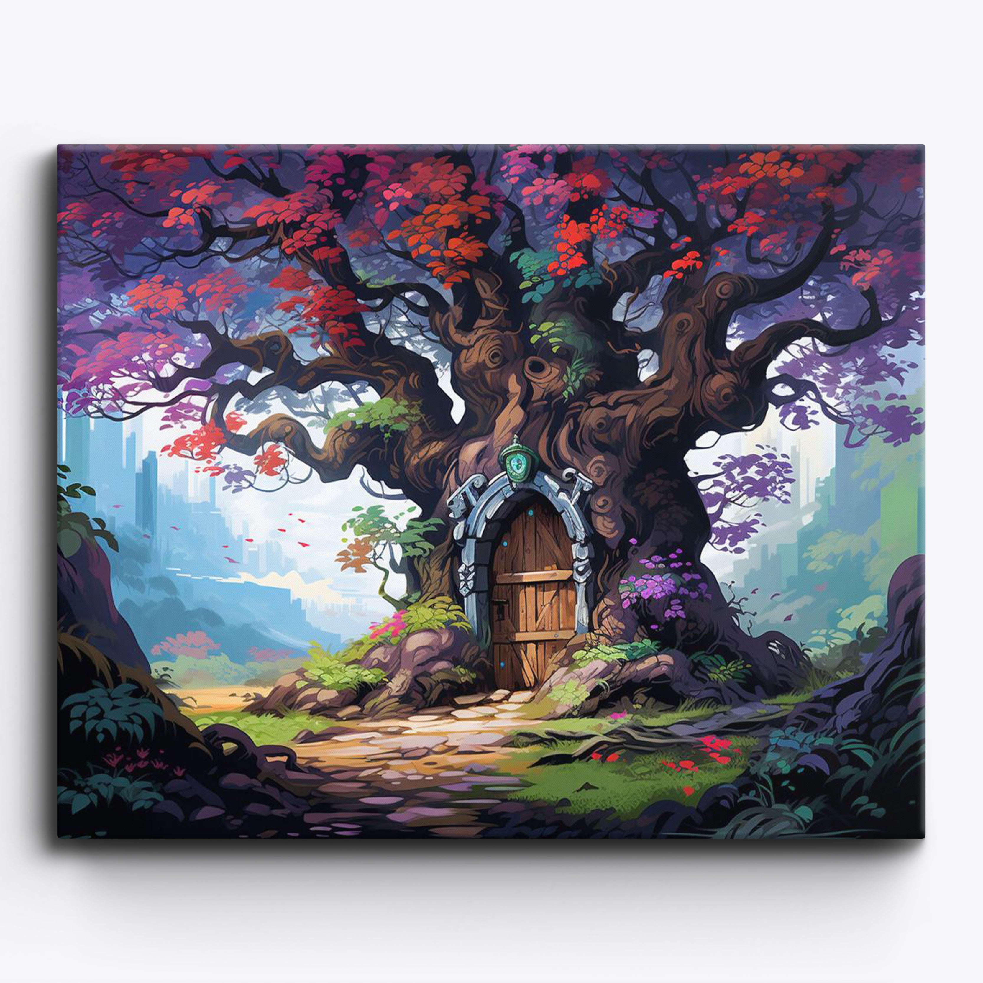 Paint By Numbers Adults kids River Tree Land DIY Painting Kit 40x50CM  Canvas