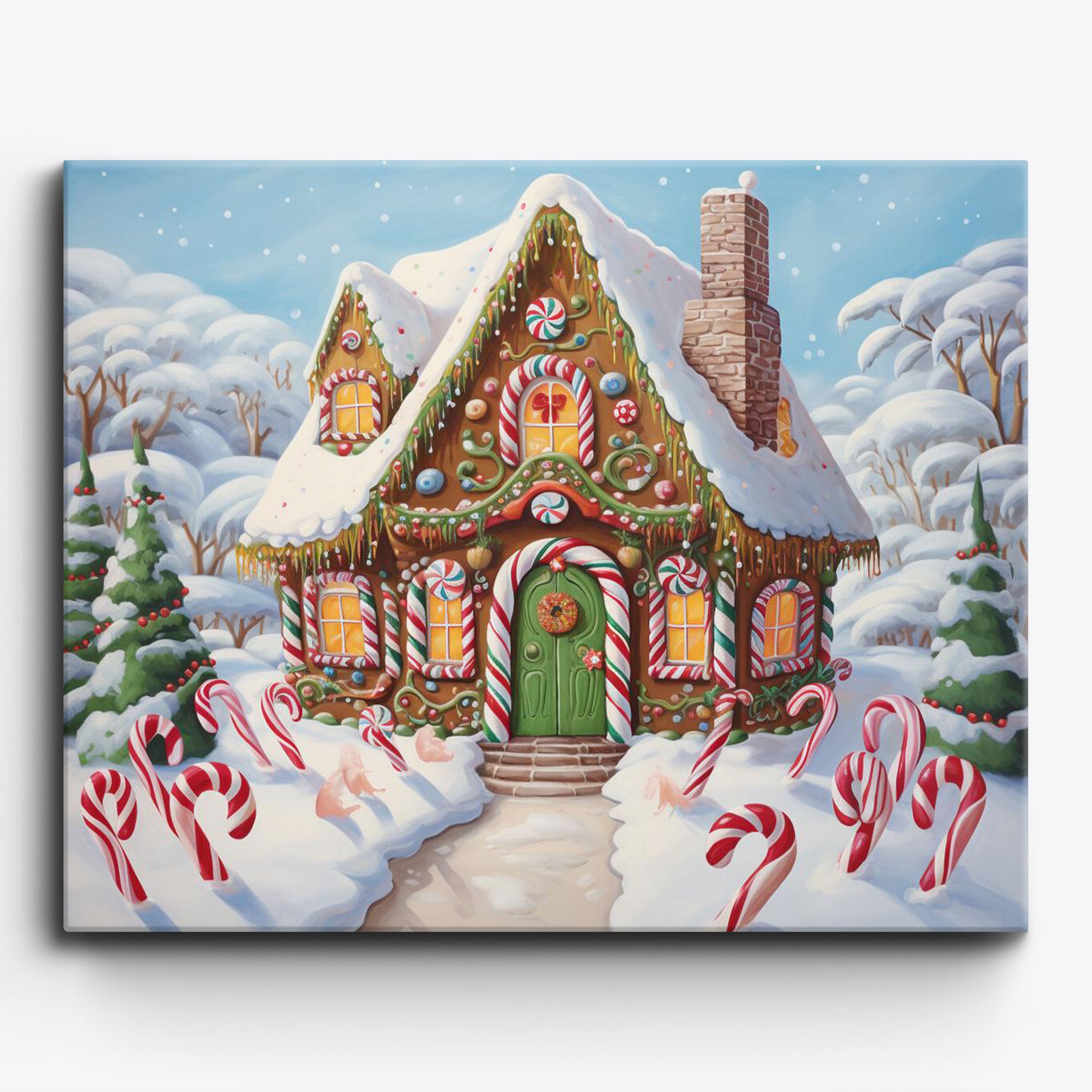 Snow-Kissed Gingerbread Home No Frame