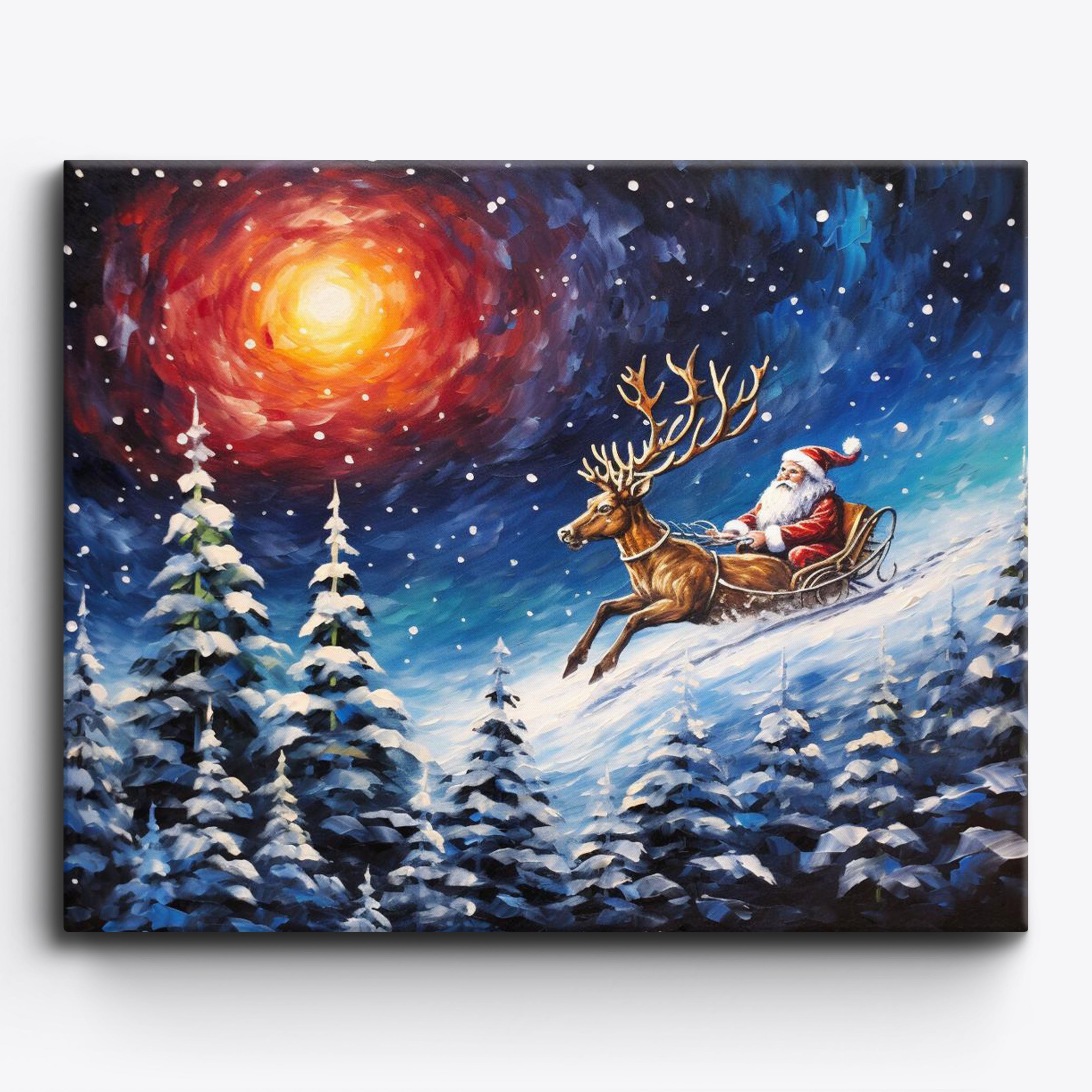 Large Christmas Paint by Numbers for Adults,Sleigh Snow Scene Paint by  Numbers Kit for Adults Beginner,DIY Landscape Oil Painting Acrylic Paints