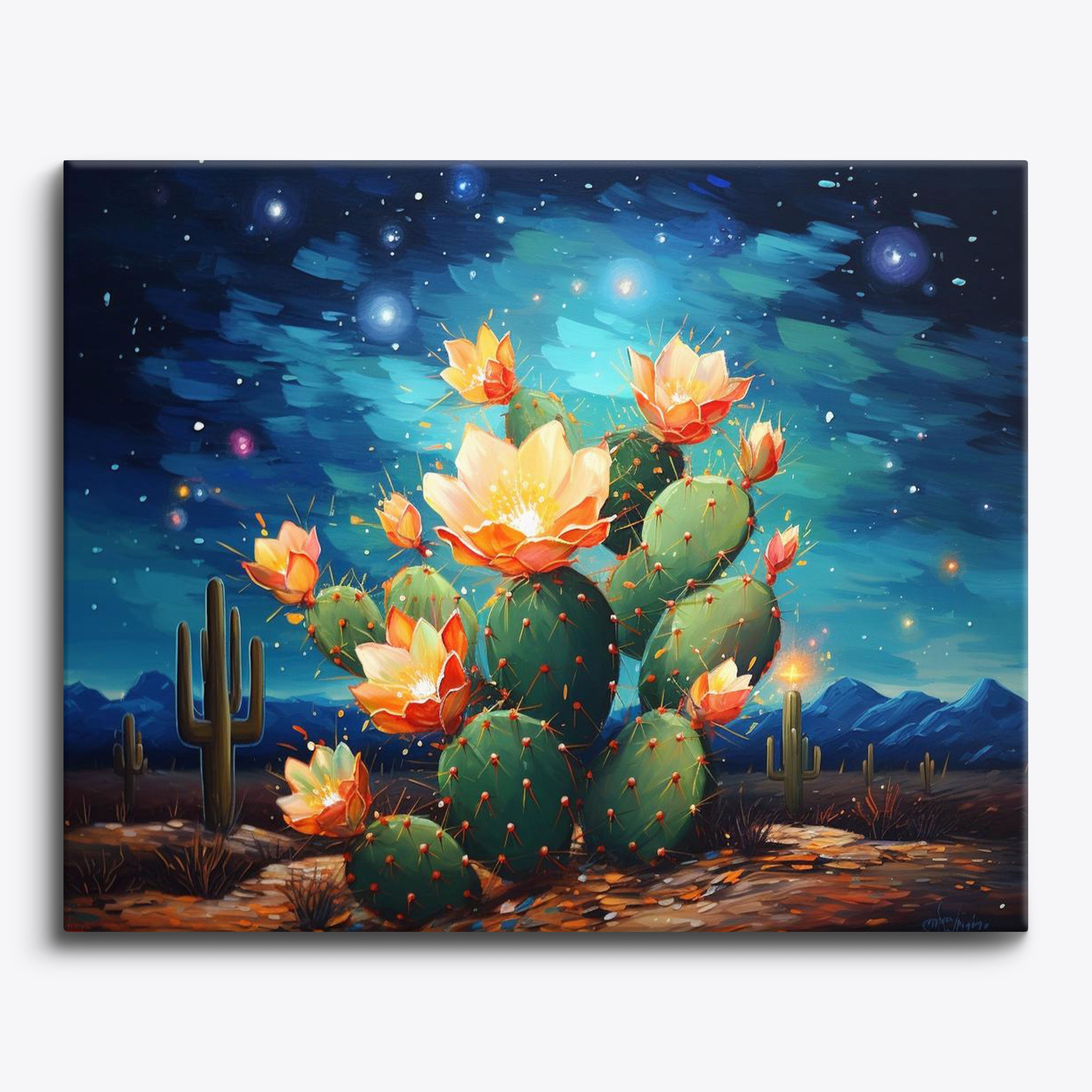 Starry Cactus Bloom No Frame
