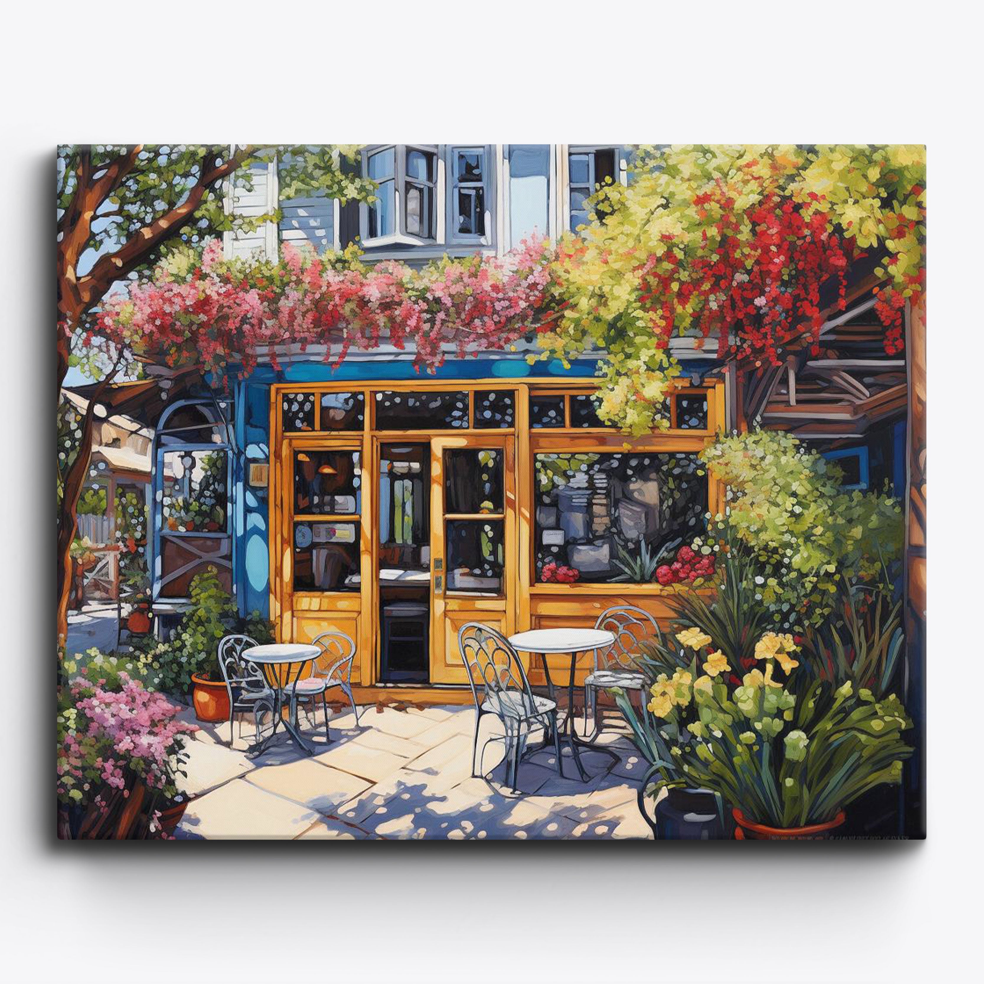 USA - DIY Paint by Number Kit Acrylic Oil Painting Home Decor - Cafe  Terrace