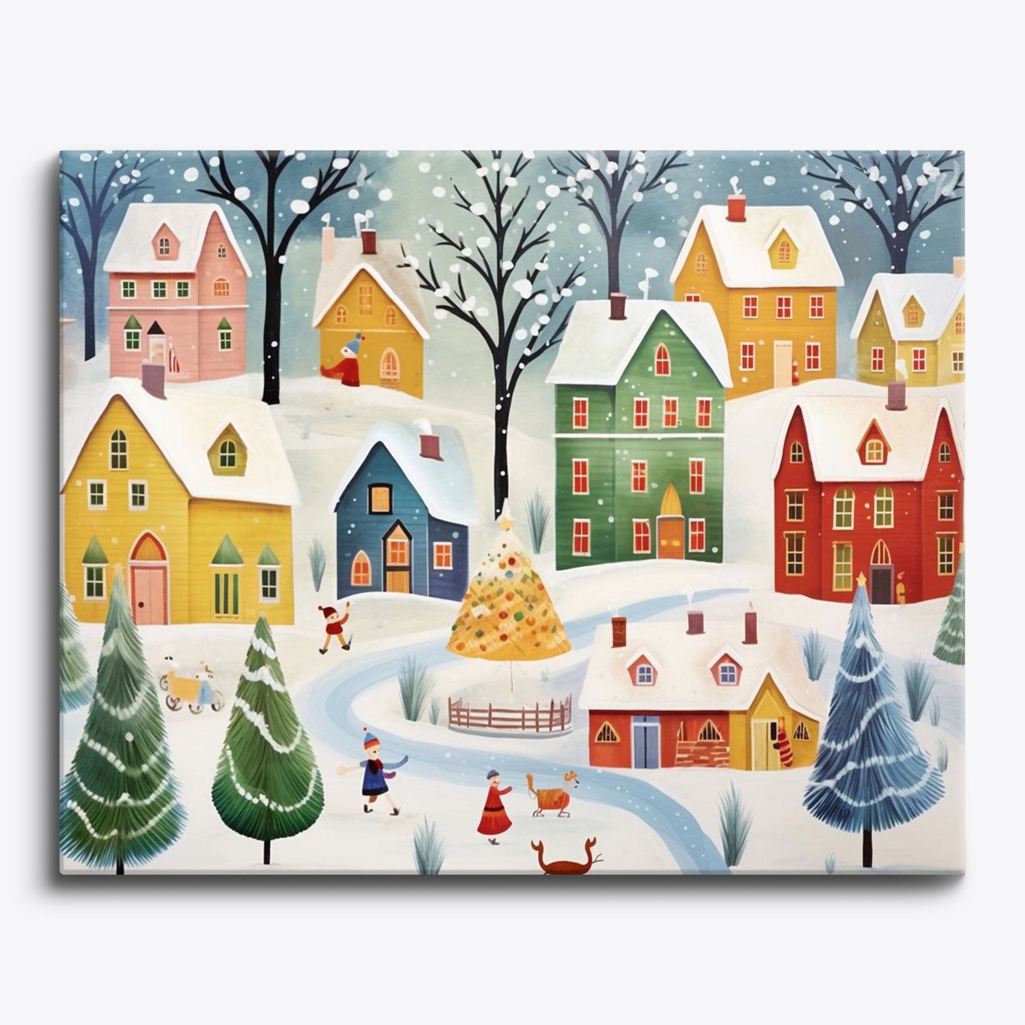 Whimsical Winter Village No Frame / 24 colors