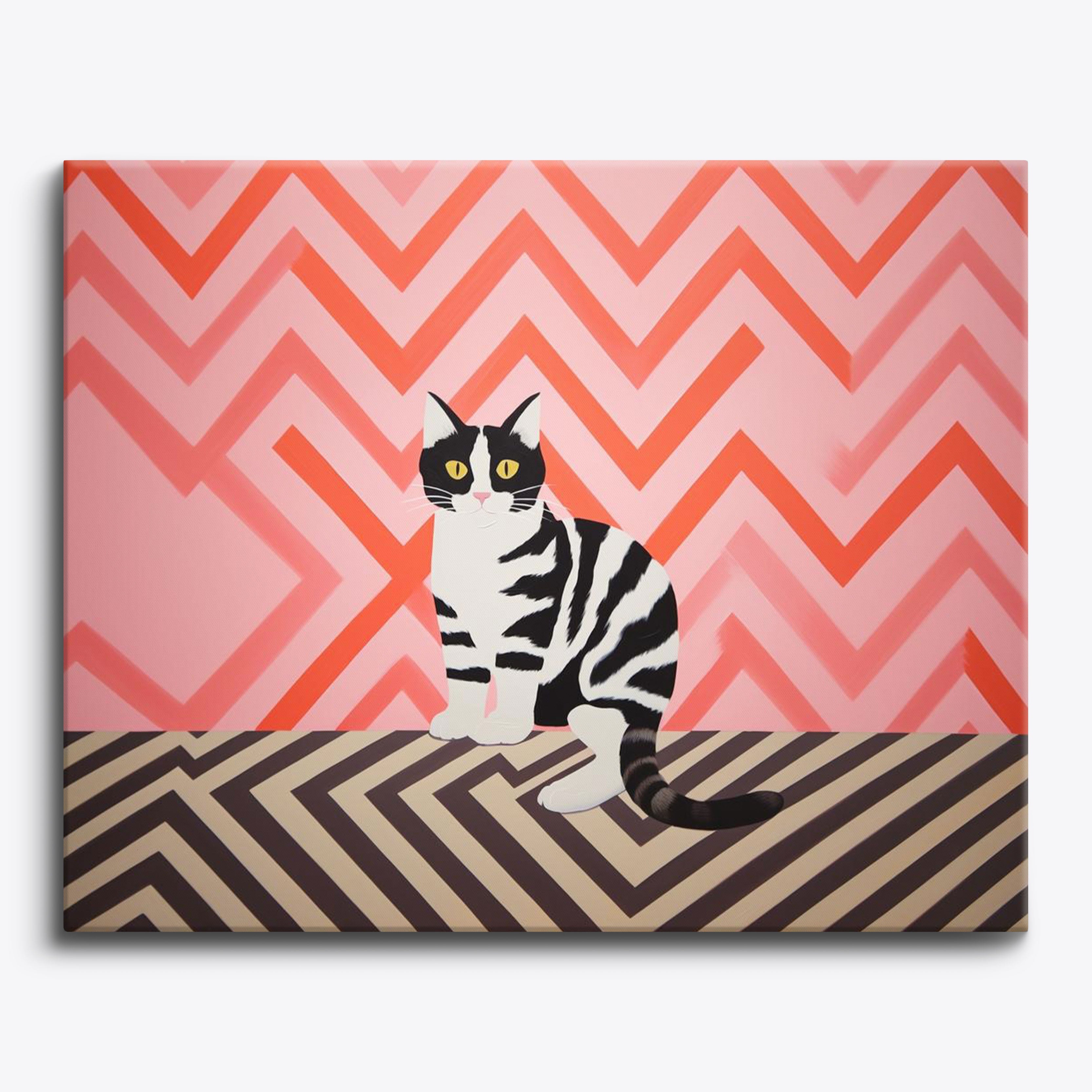 Zigzag Cat No Frame / 24 colors